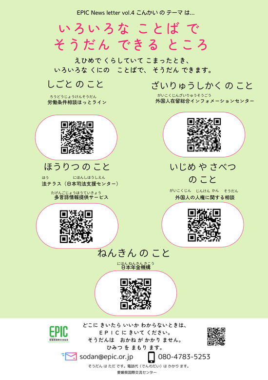 愛媛県での生活でこまったときに、いろいろな言葉で相談できるところをまとめました。.pngのサムネイル画像
